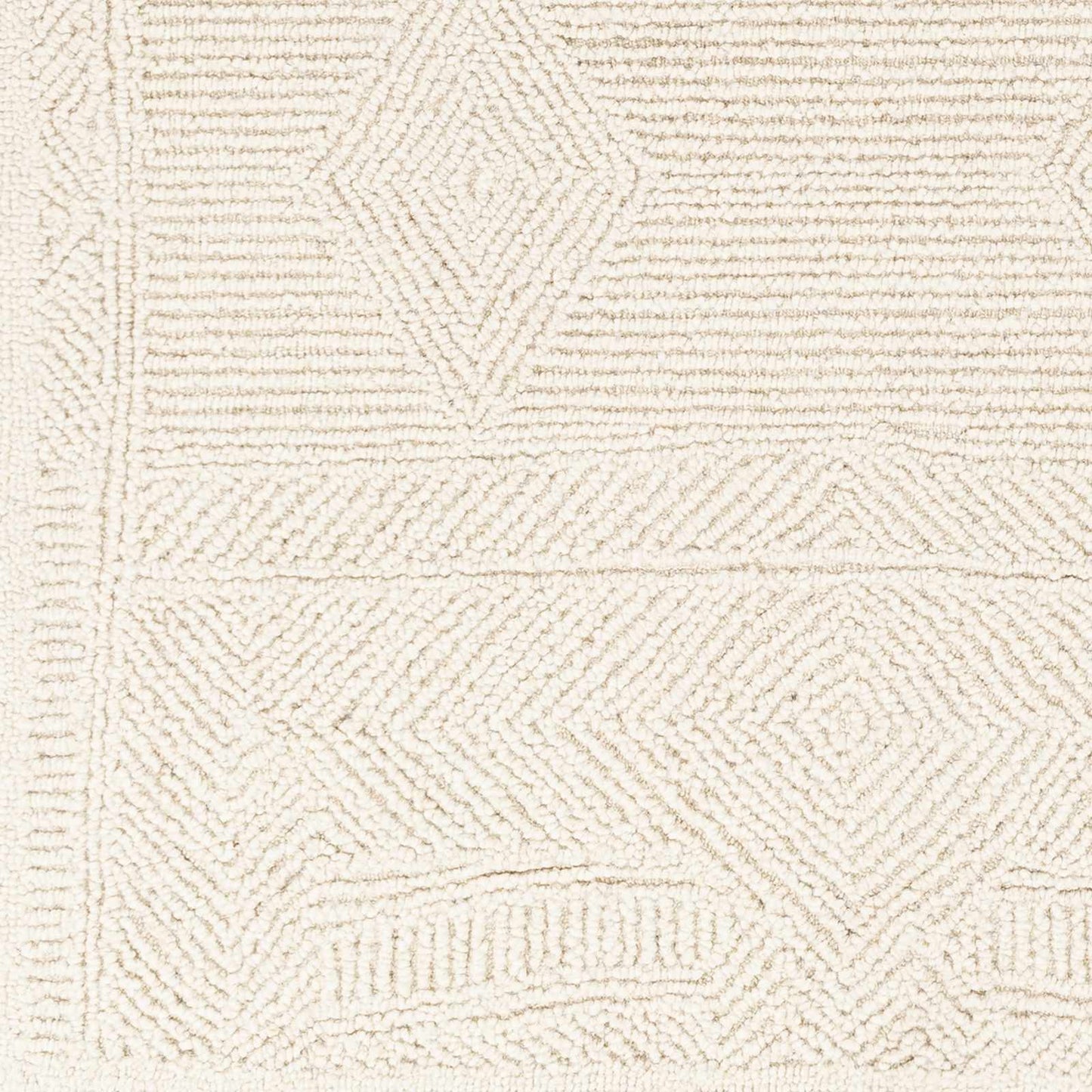 Neutral Textured Wool Area Rug - 2’ x 3’ Rectangle - Boutique Rugs