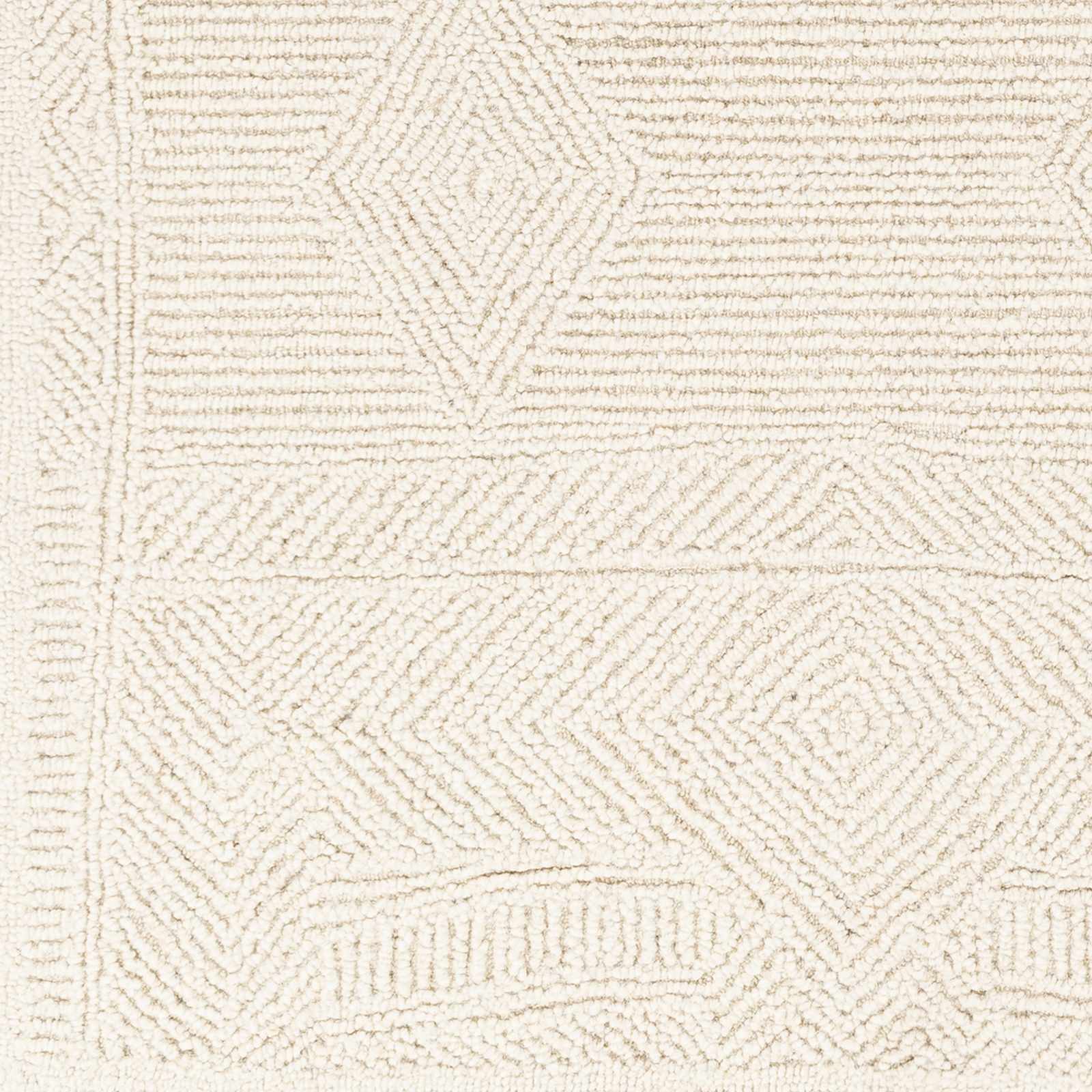Neutral Textured Wool Area Rug - 2’ x 3’ Rectangle - Boutique Rugs