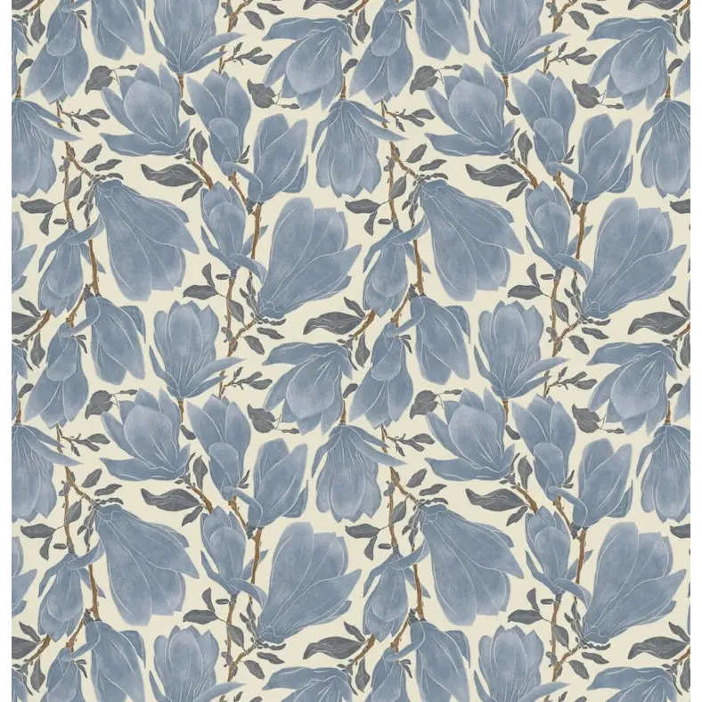 Cornelia Wallpaper - Relaxed Floral - by Marie Erstad Studio - Sample 1 foot by 1 foot / Dark Blue - Loomwell Home Goods