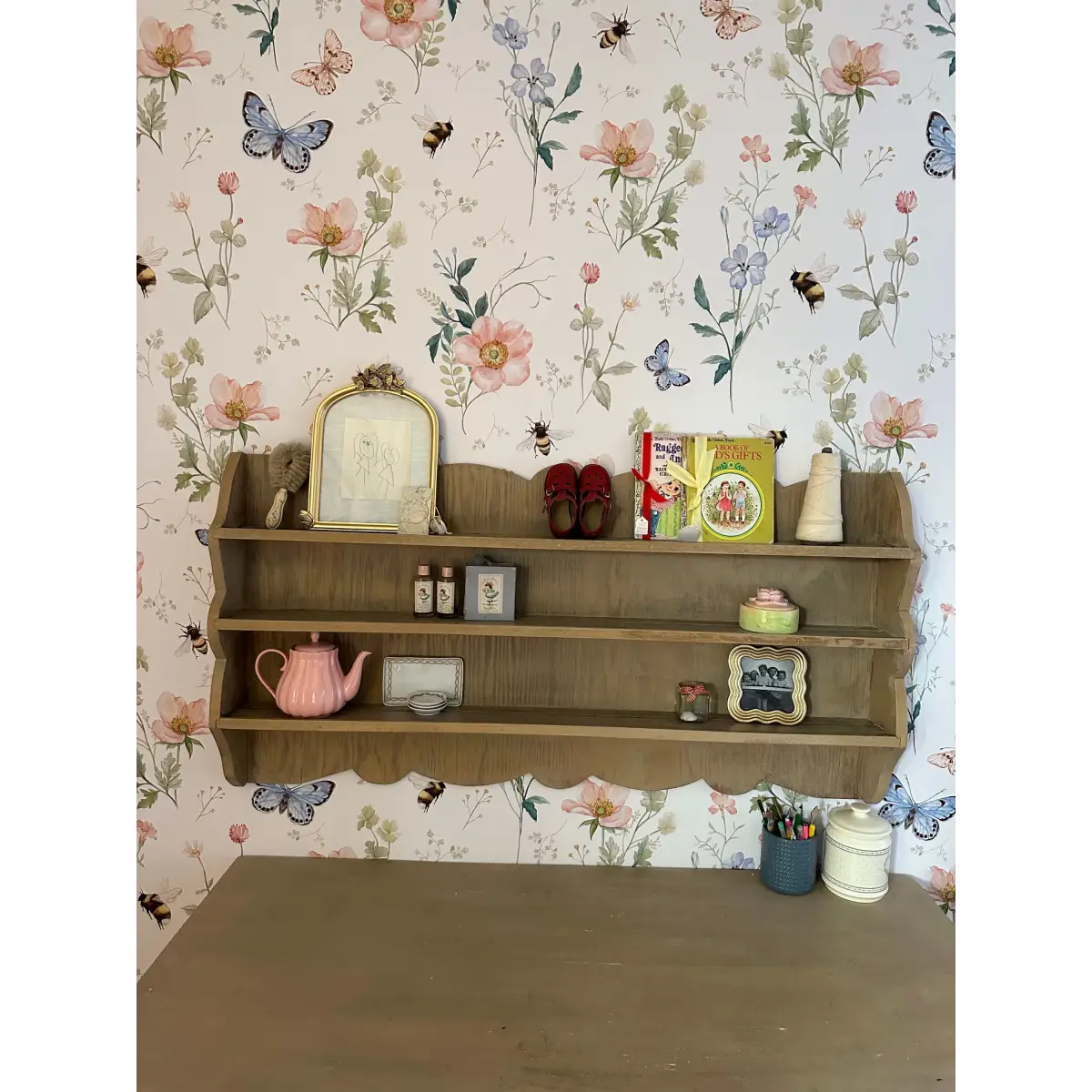 Cosette Wallpaper - Bees Butterflies and Flowers - by Clara McAllister - Loomwell Home Goods