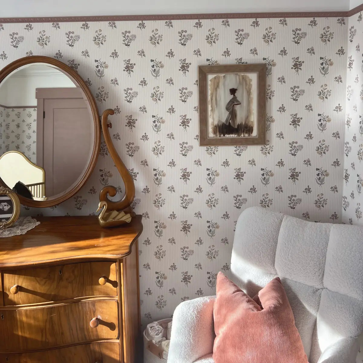 Cosie Wallpaper - Neutral Petite Bouquets - by Ali Anni - Loomwell Home Goods