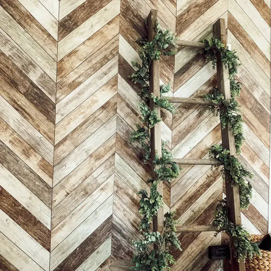 Courtney Wallpaper - Chevron Wood Pattern - Loomwell Home Goods