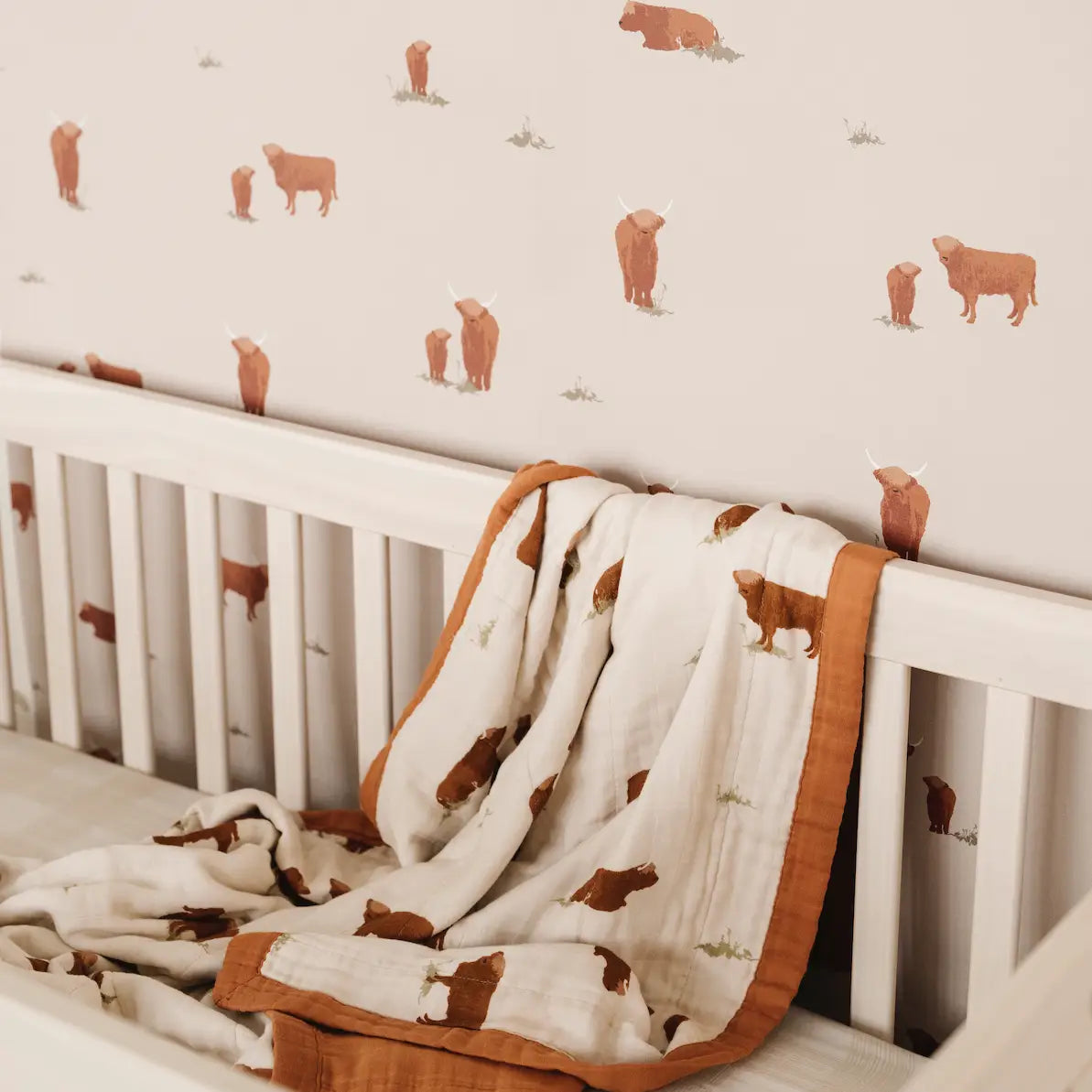 Highland Cow Wallpaper - Country - by Saranoni - Loomwell Home Goods