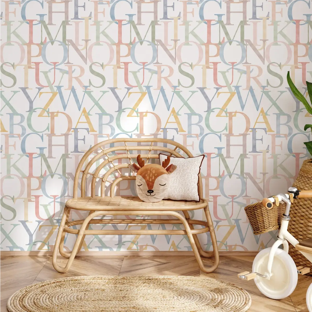 Coy Wallpaper - Alphabet - Large Scale - by Fede Volpato - Loomwell Home Goods
