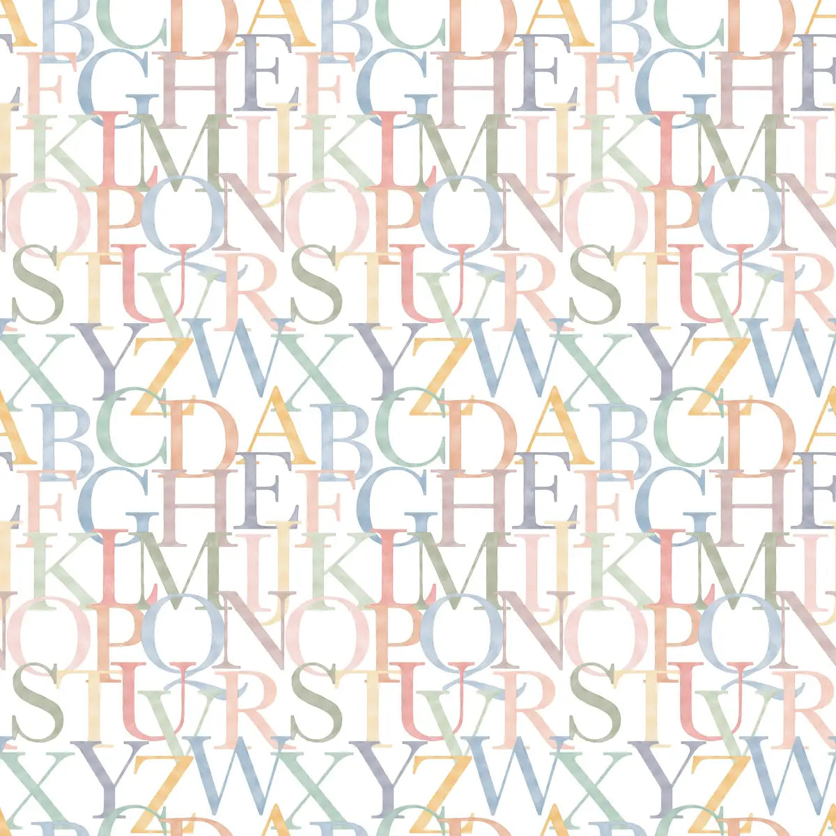 Coy Wallpaper - Alphabet - Large Scale - by Fede Volpato - Sample 1 foot by 1 foot / White - Loomwell Home Goods
