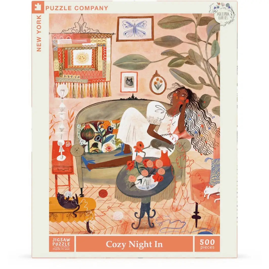 Jigsaw Puzzle - Cozy Night In - 500 Piece - New York Puzzle Company