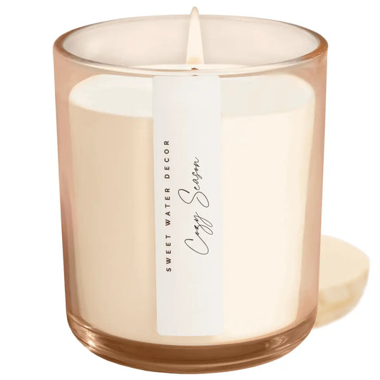 Cozy Season Soy Candle - Tinted Glass Jar - 12 oz - Sweet Water Decor