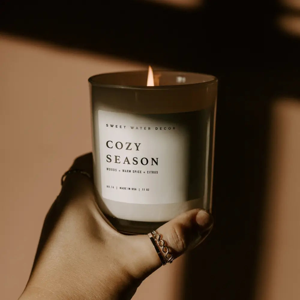 Cozy Season Soy Candle - White Jar - 11 oz - Sweet Water Decor