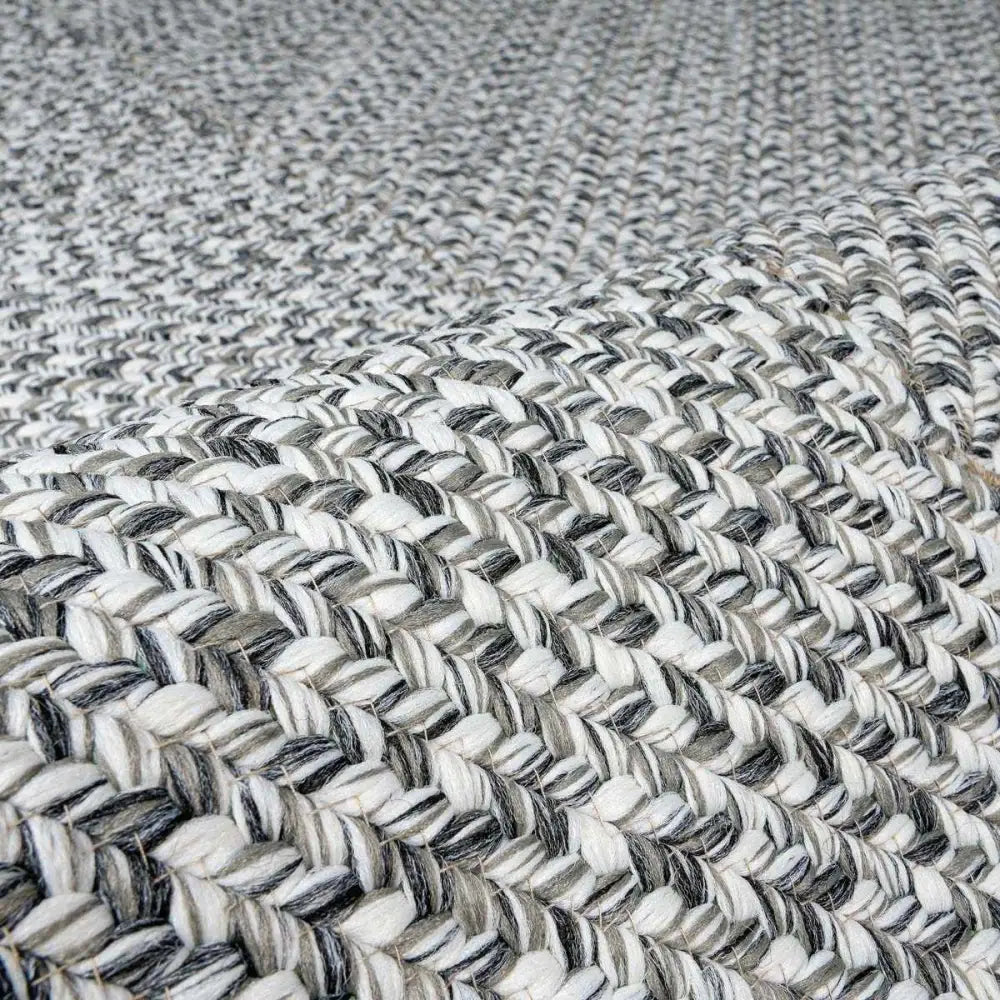 Cream Charcoal Braided Faux Jute Rug - 5’ x 7’6’’ Rectangle - Boutique Rugs