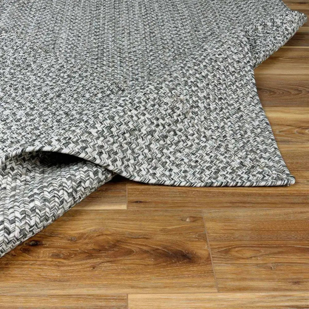 Cream Charcoal Braided Faux Jute Rug - Boutique Rugs