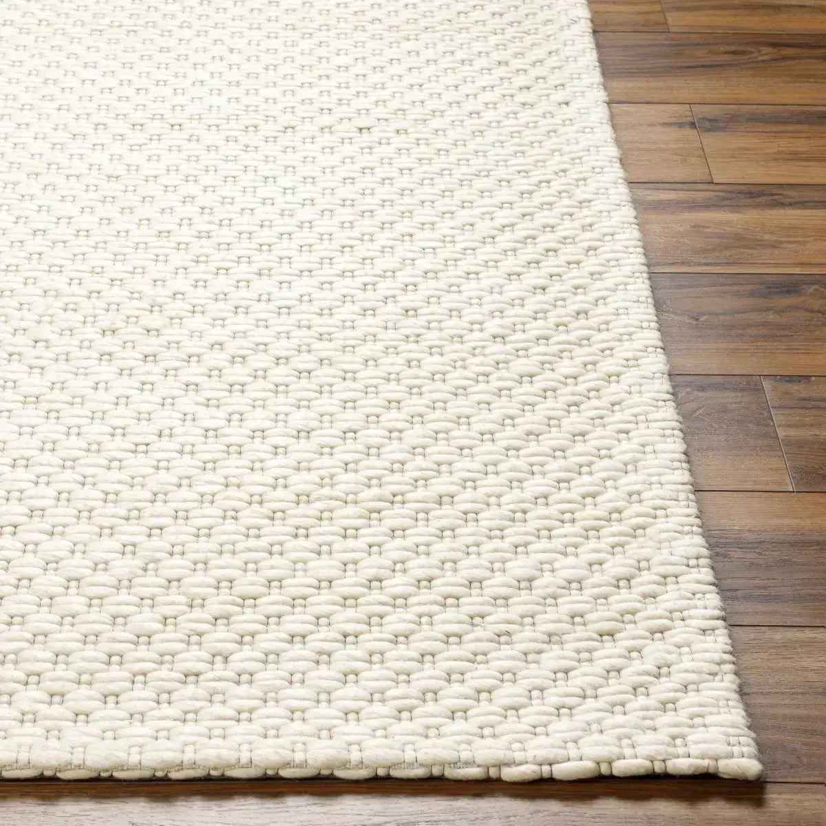 Cream Hand Woven Wool Blend Area Rug - Boutique Rugs