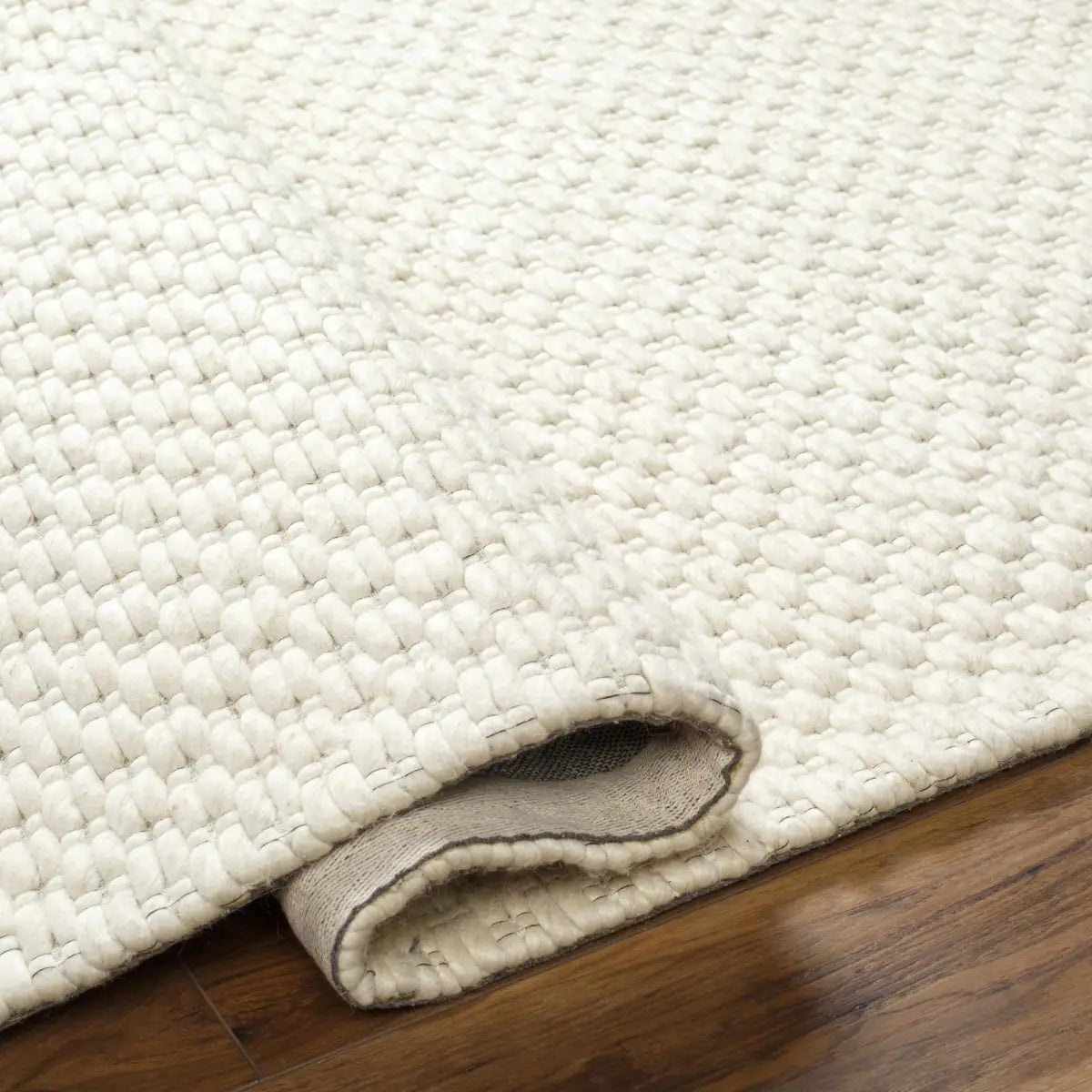Cream Hand Woven Wool Blend Area Rug - Boutique Rugs