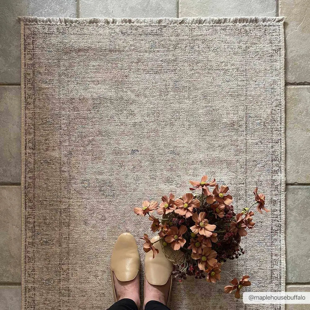 Cream Holi-2301 Washable Area Rug - 2’7’’x10’ Runner - Boutique Rugs