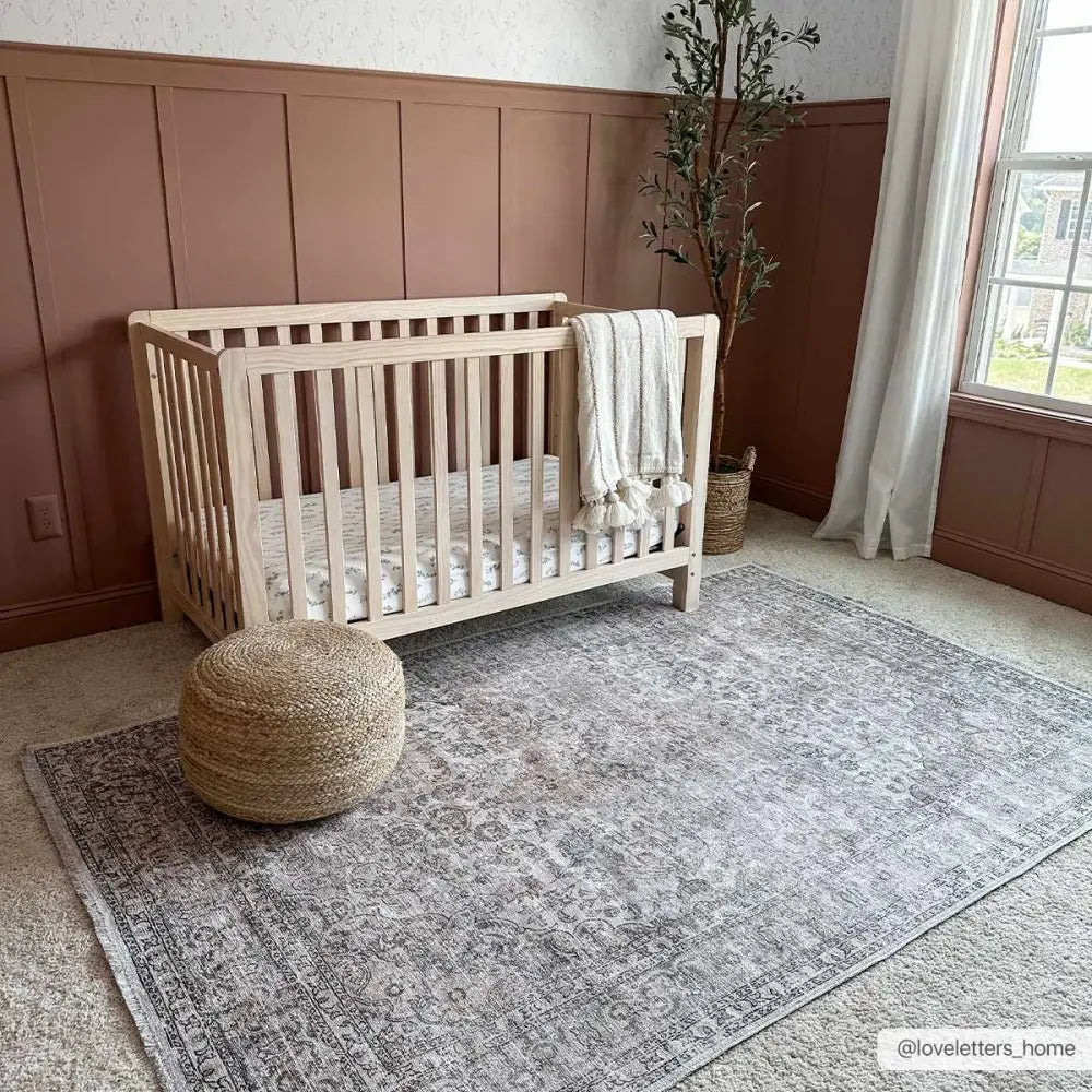 Cream Holi-2301 Washable Area Rug - 5’x7’6’’ Rectangle - Boutique Rugs