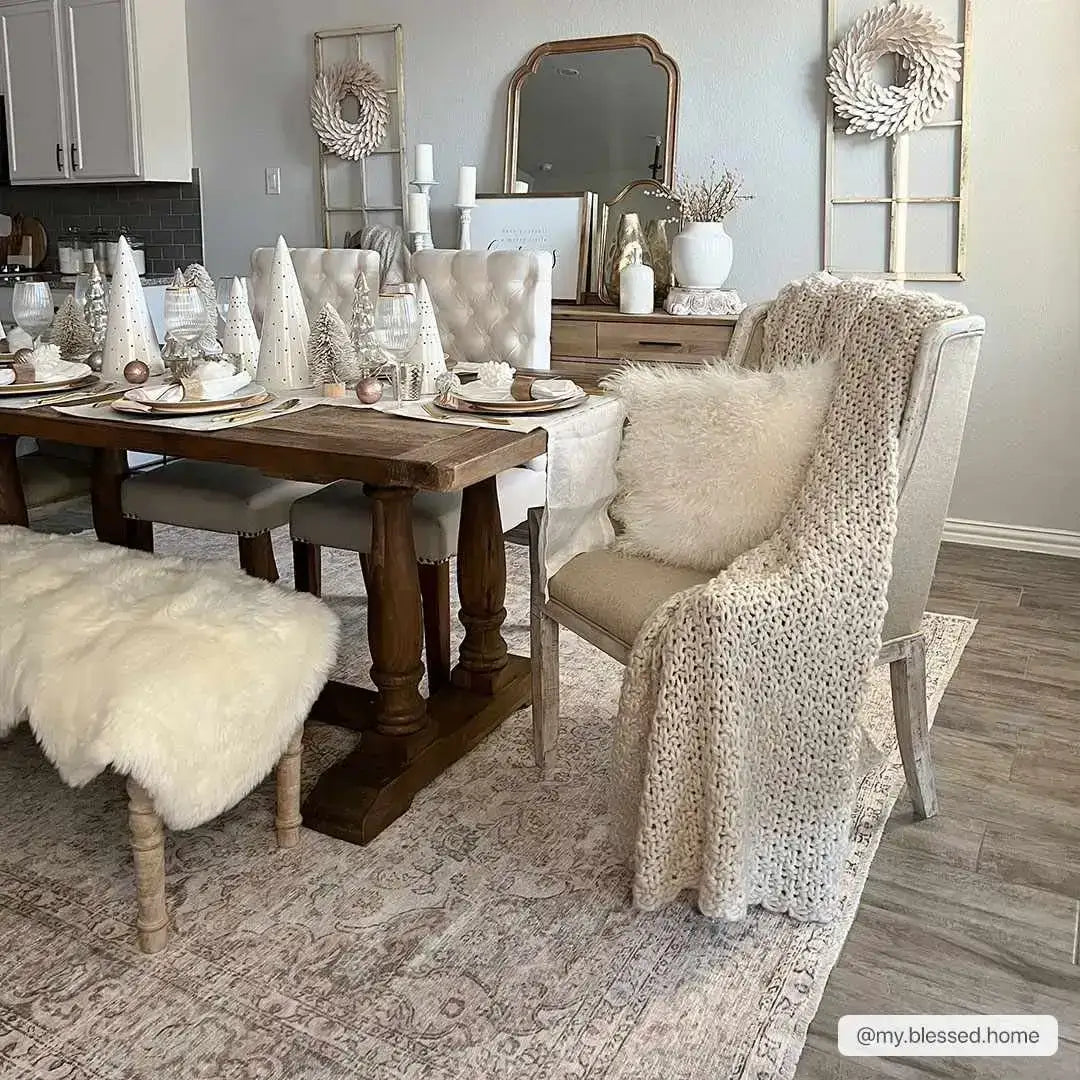 Cream Holi Washable Area Rug - Boutique Rugs