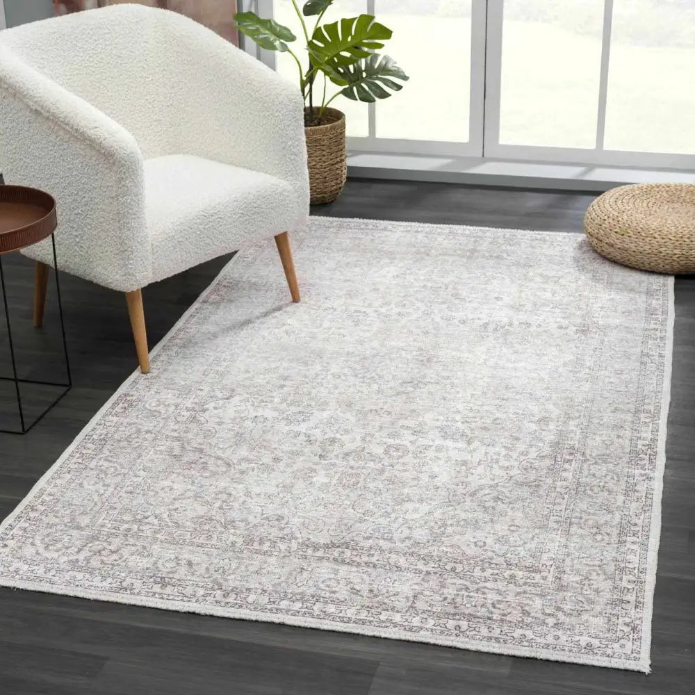 Cream Holi-2301 Washable Area Rug - Boutique Rugs