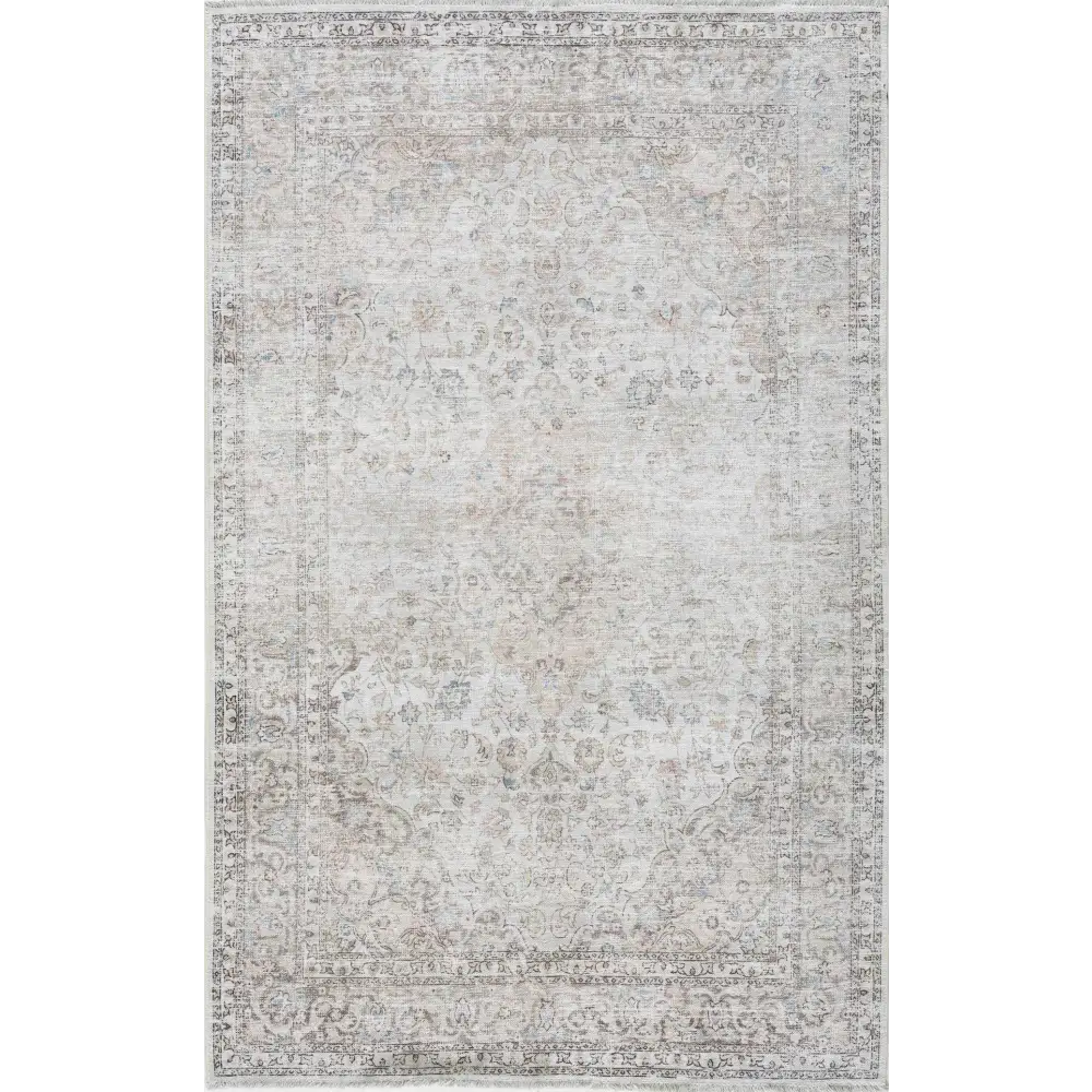 Cream Holi-2301 Washable Area Rug - Boutique Rugs