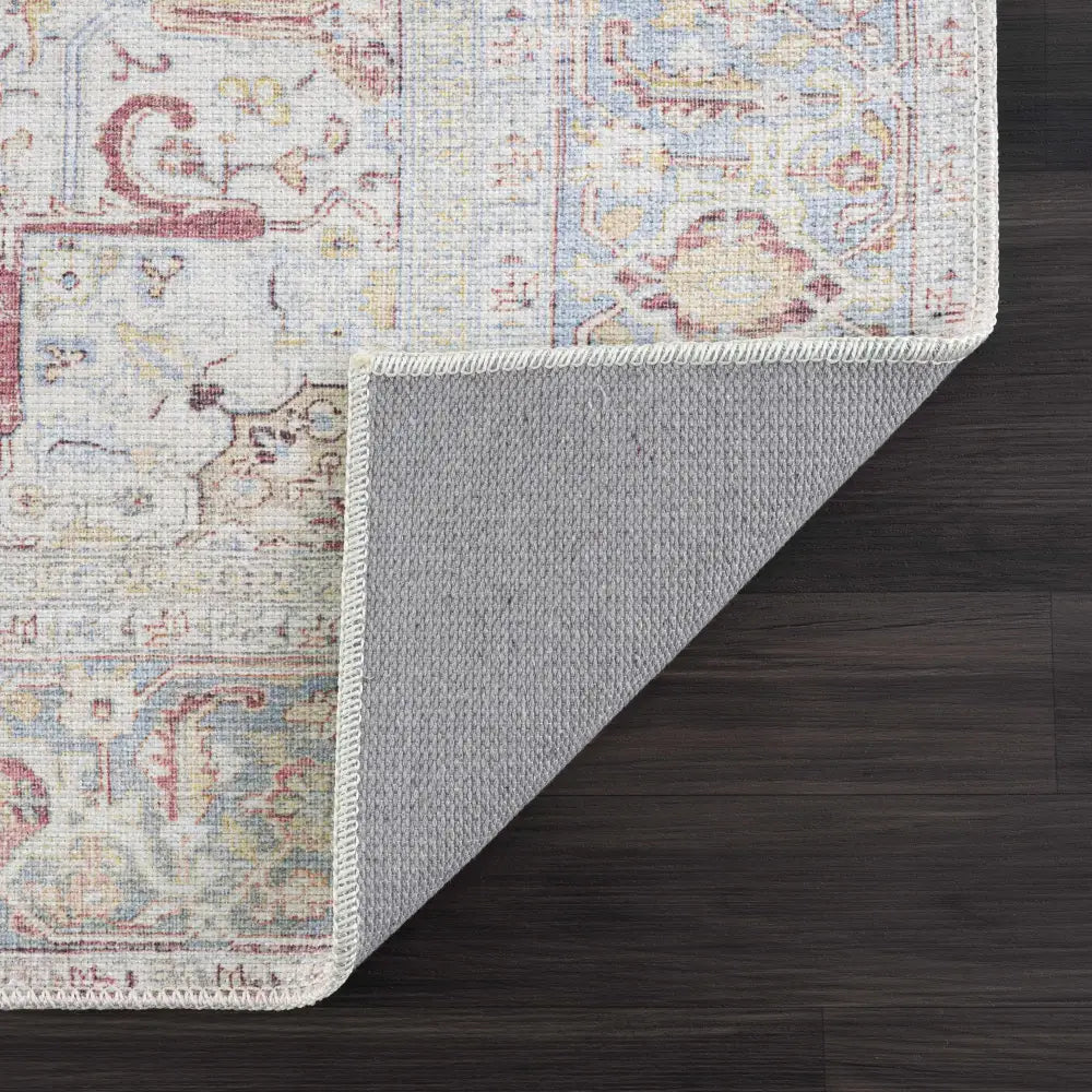 Cream Rust Leeston Vintage Washable Area Rug - Clearance - Boutique Rugs