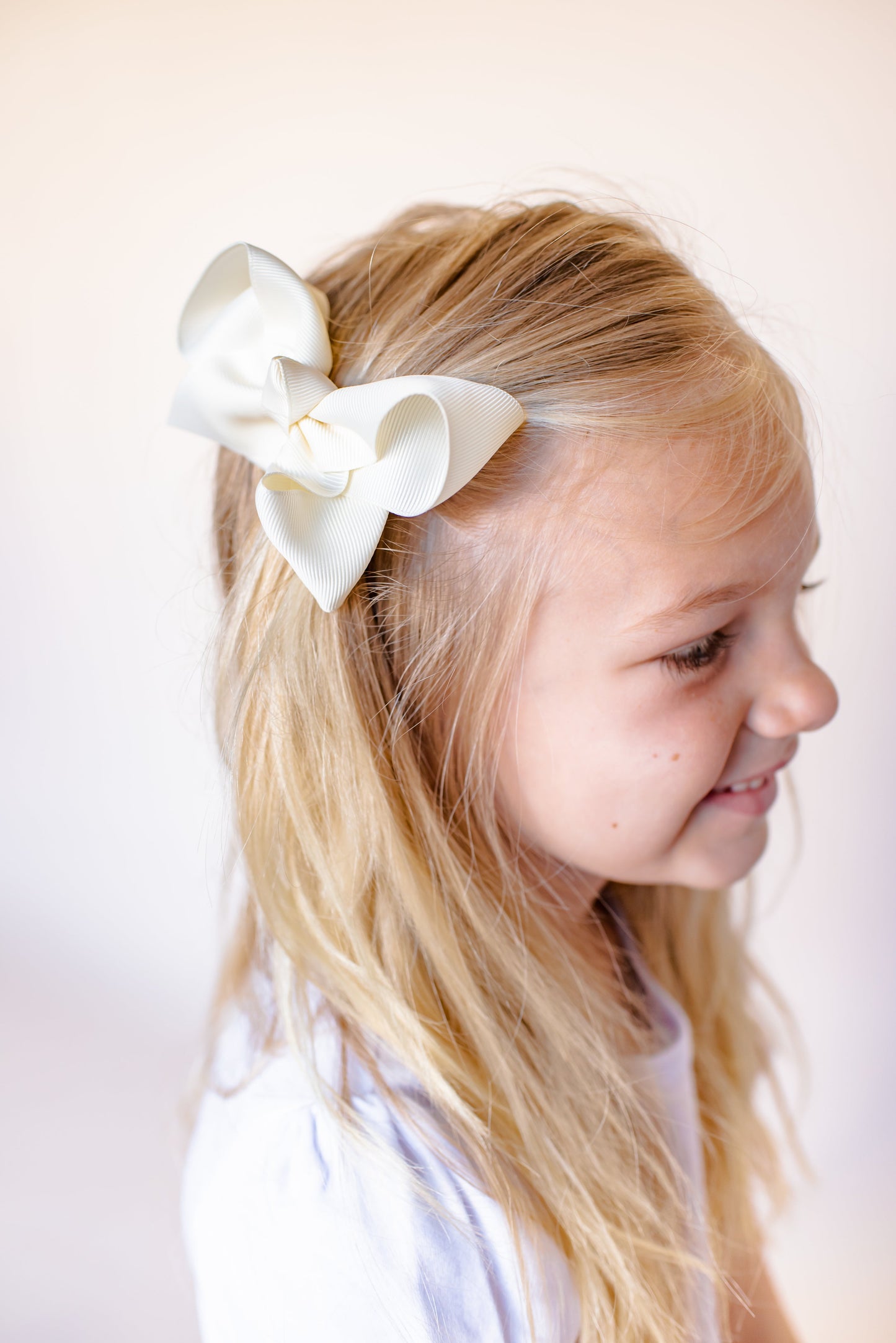 Solid Hair Bows - Cream / 4’’ - ARB Blanks