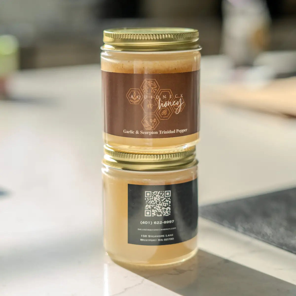 Creamed Honey - Hot Garlic Infused - Aquidneck Honey
