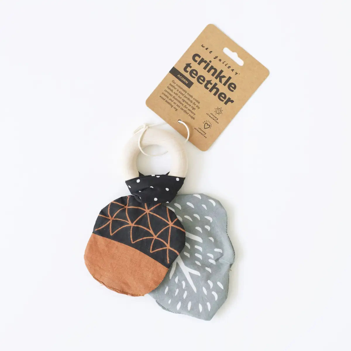 Crinkle Teether - Acorn - Wee Gallery