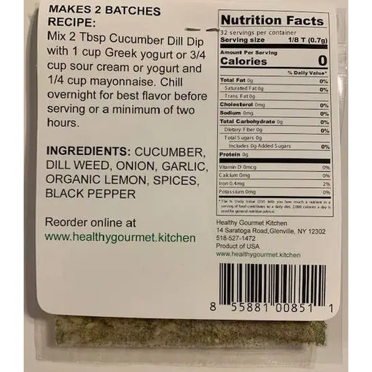 Dip Mix - Cucumber Dill - Healthy Gourmet Kitchen