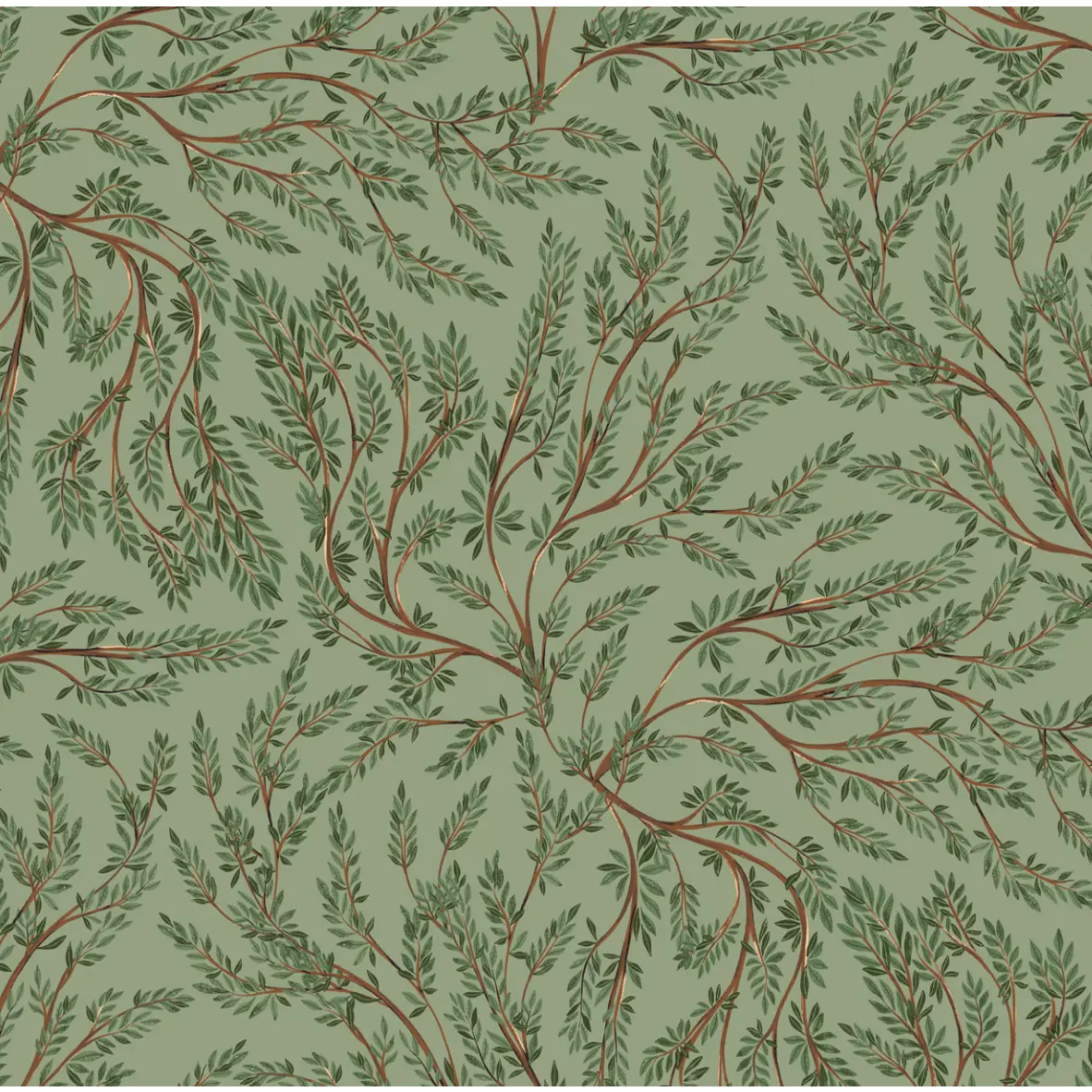 Cullen Wallpaper - Natural Trees - Sample 1 foot by 1 foot / Green - Loomwell Home Goods