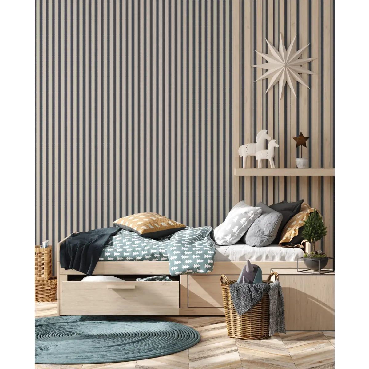 Curt Wallpaper - Neutral Stripe - by Hailey Kiefer Designs - Loomwell Home Goods