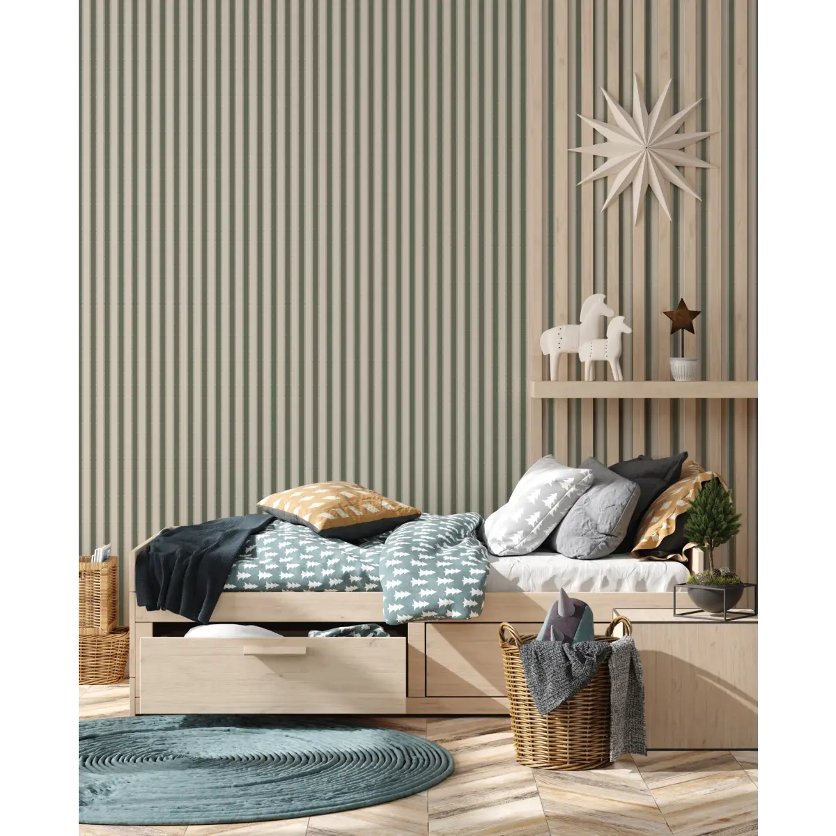 Curt Wallpaper - Neutral Stripe - by Hailey Kiefer Designs - Loomwell Home Goods
