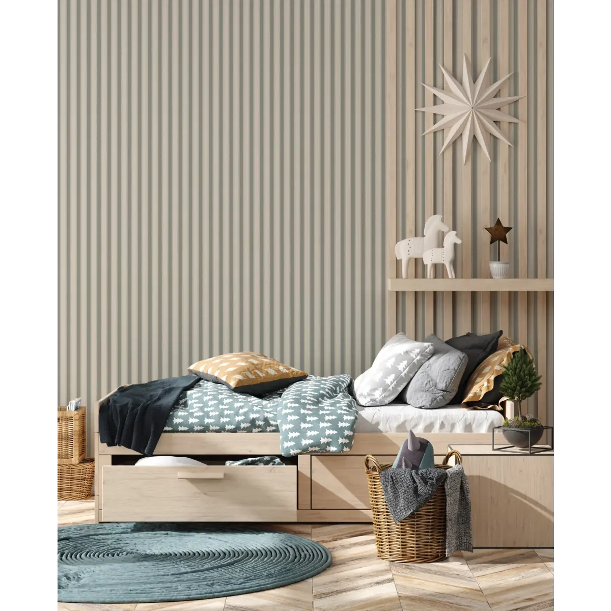 Curt Wallpaper - Neutral Stripe - by Hailey Kiefer Designs - Loomwell Home Goods