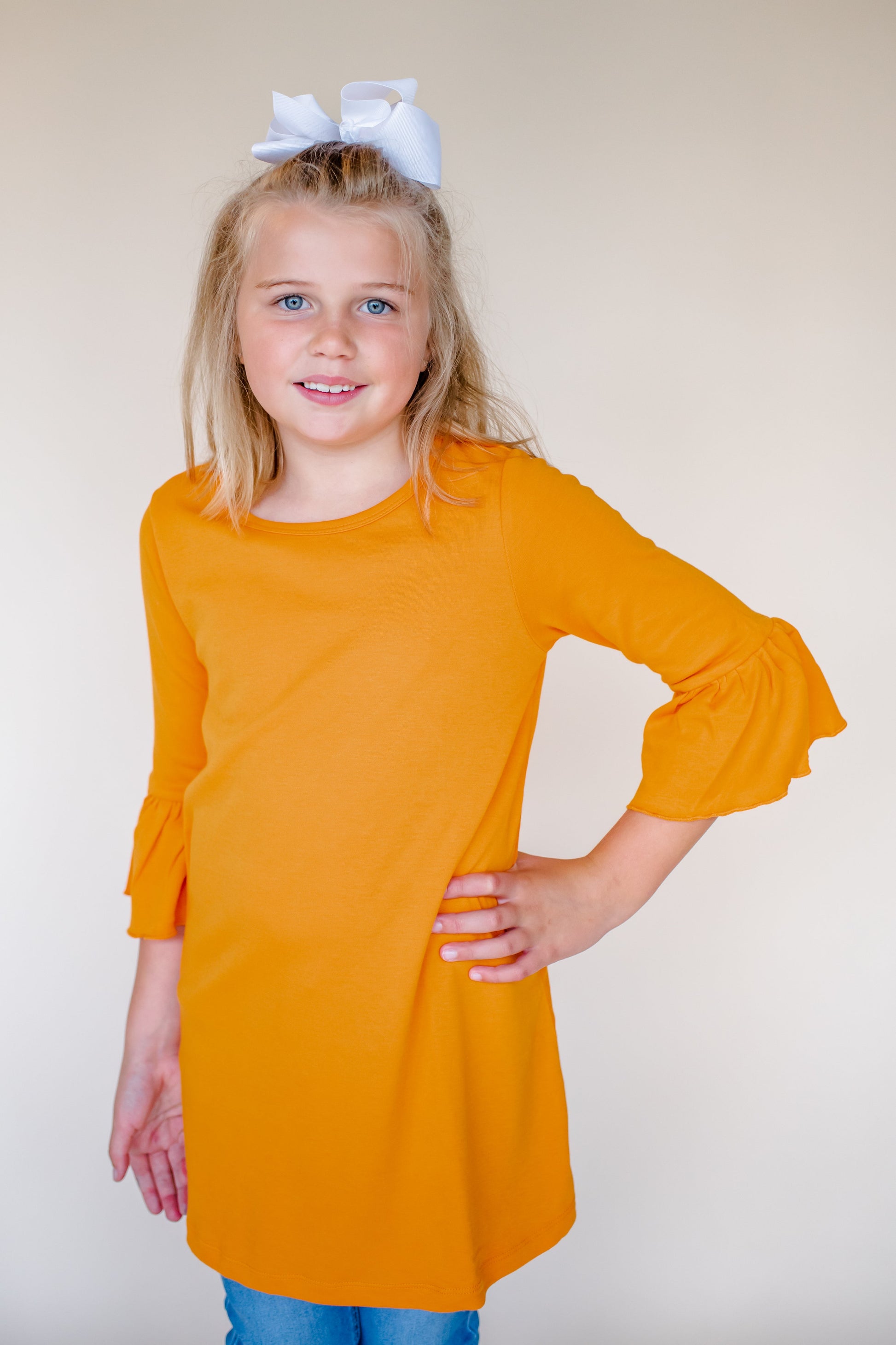 Girl’s Bell Sleeve Tunics - Orange / 12M - ARB Blanks