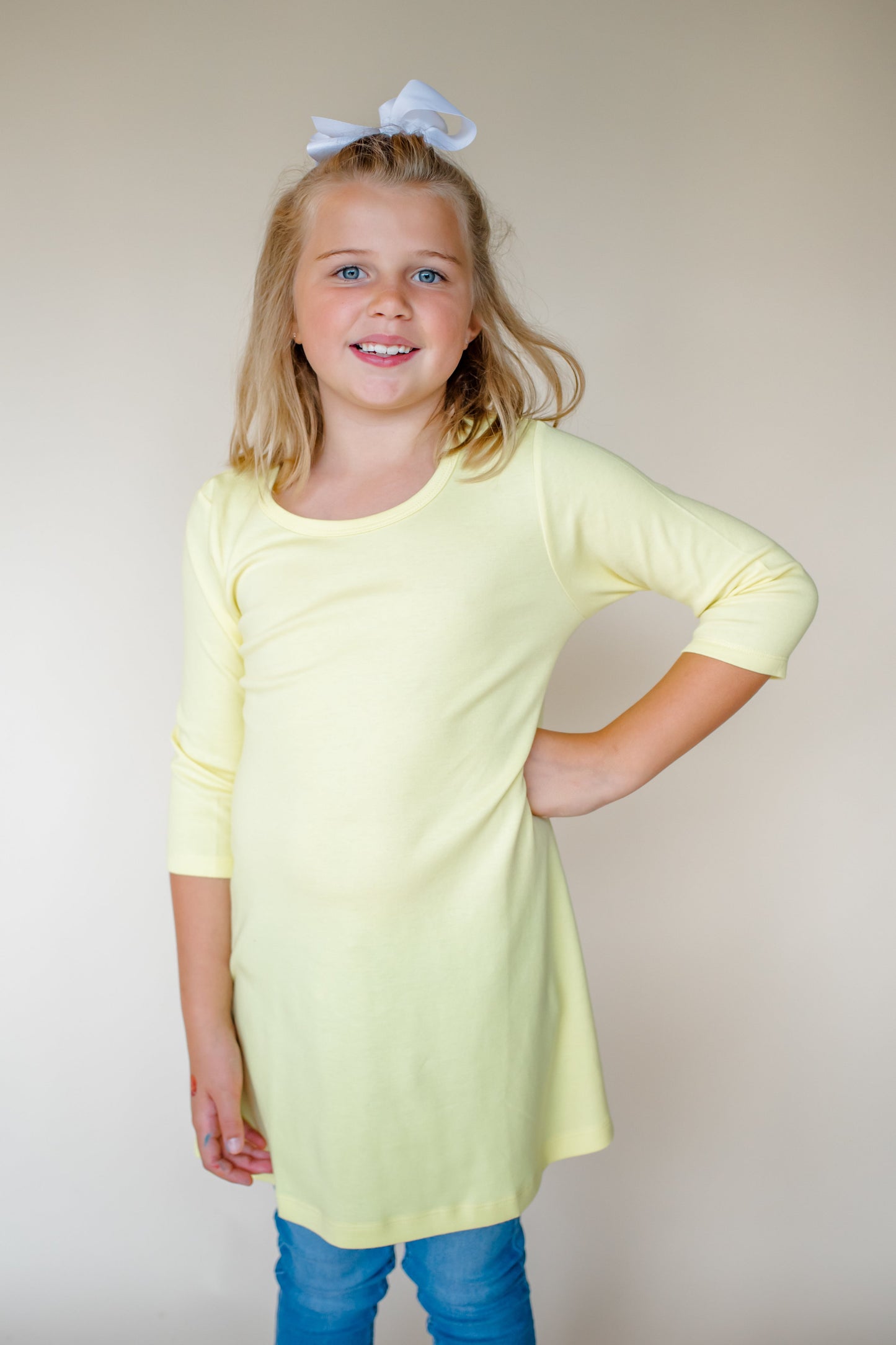 Girl’s Straight Sleeve Tunics - Summer Yellow / 12M - ARB Blanks