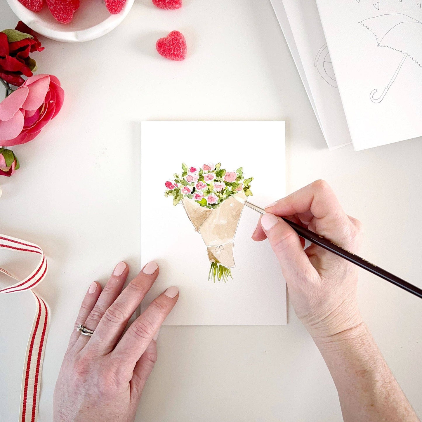 Carte postale à peindre « Love Sweet Love »