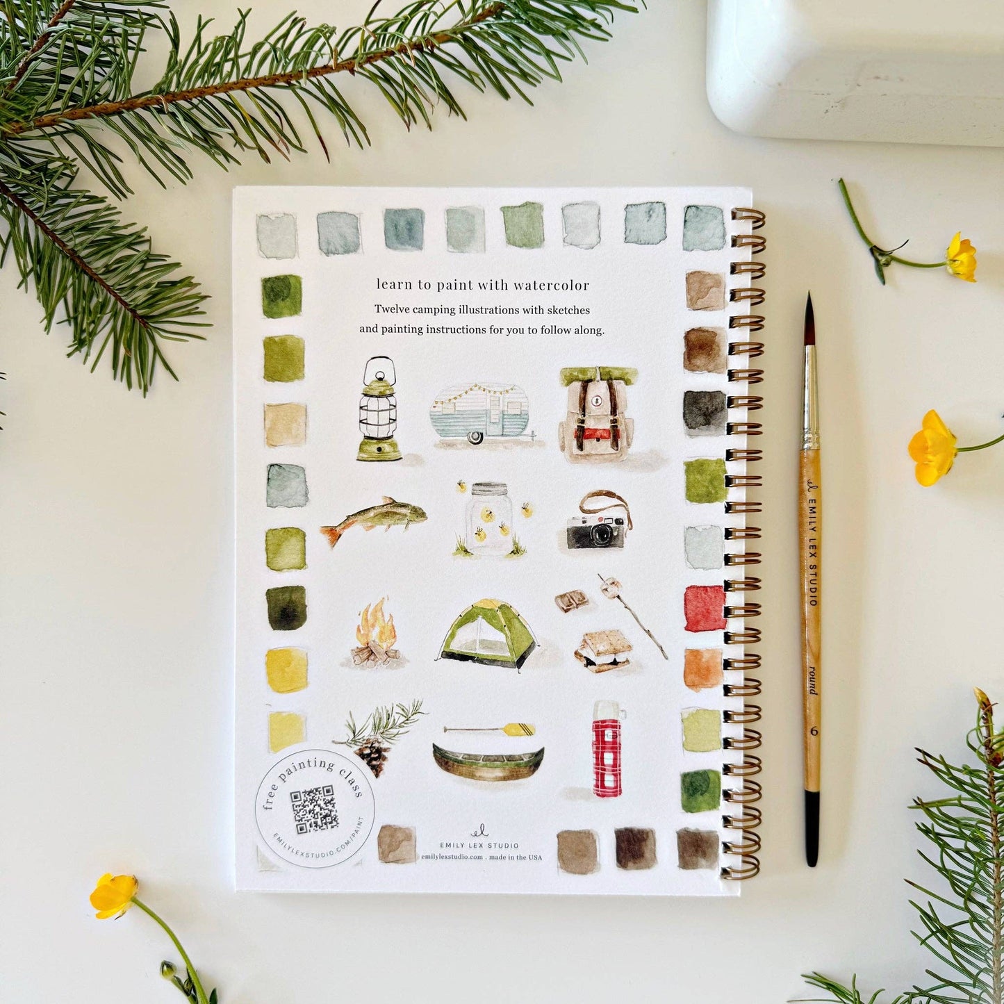 Watercolor Workbook - Camping - Emily Lex - emily lex studio