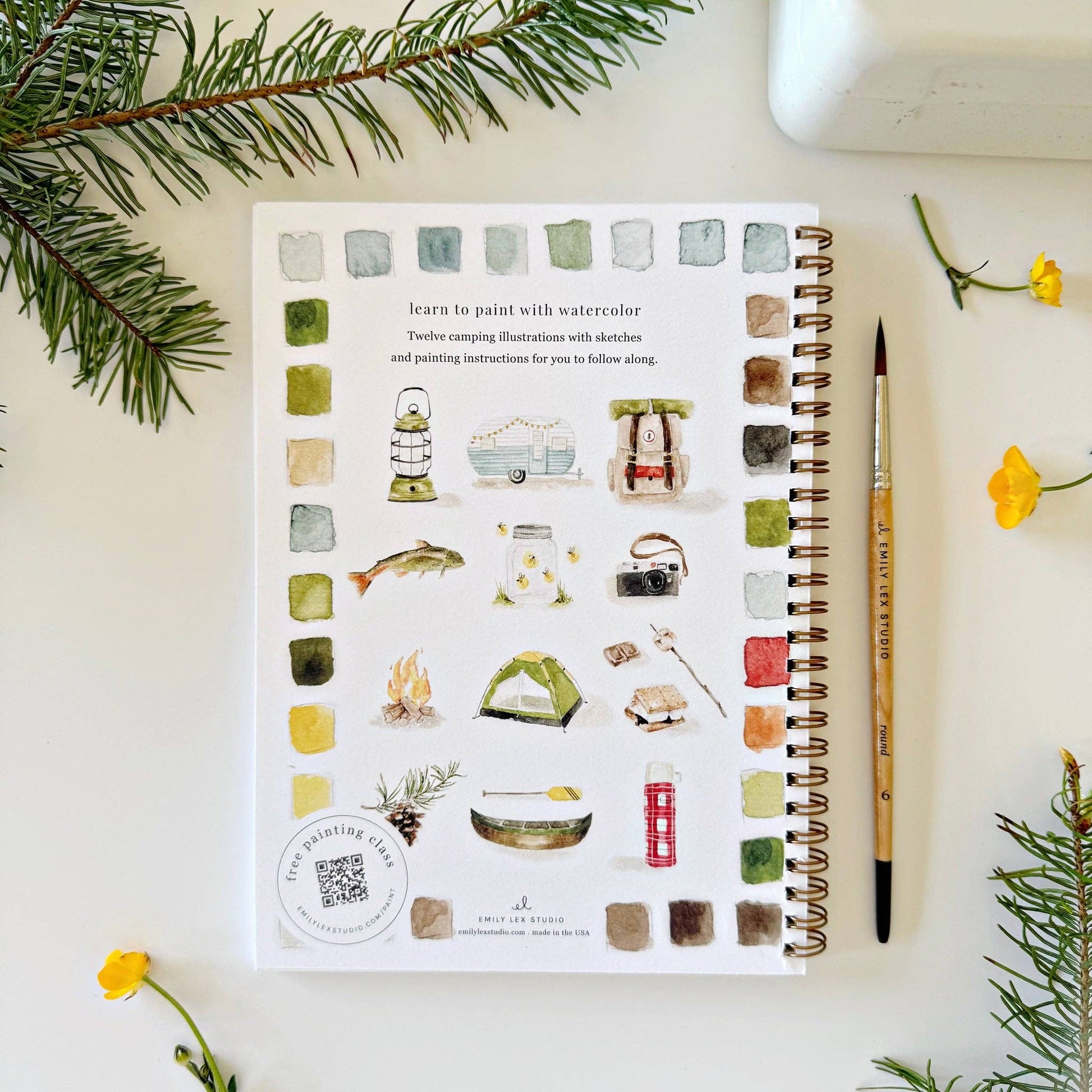 Watercolor Workbook - Camping - Emily Lex - emily lex studio
