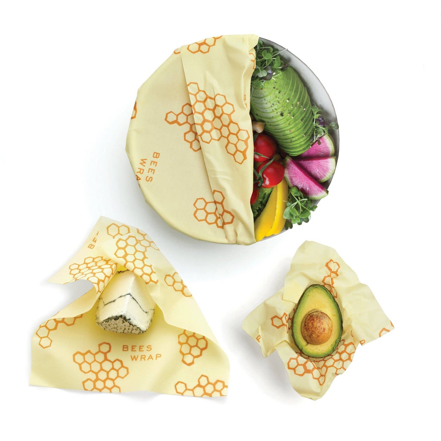 Beeswax Food Wraps - Honeycomb - Pack of 3