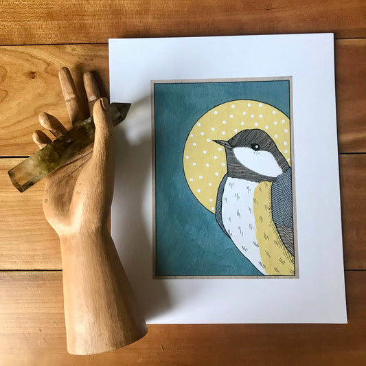 Chickadee Profile Art Print