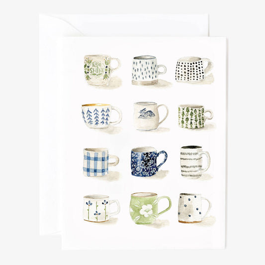 Watercolor Notecards - Mugs, set of 8