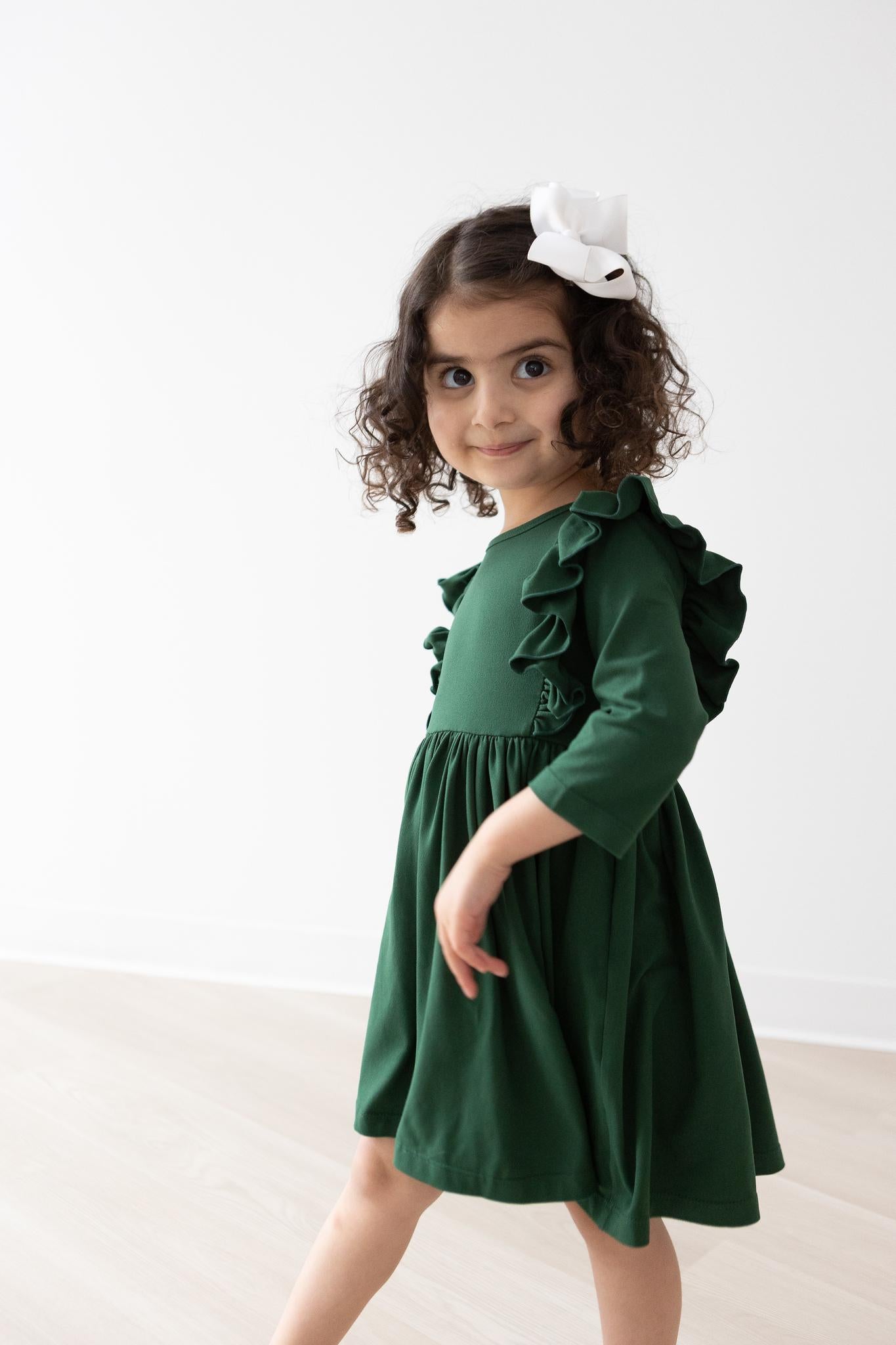 Spruce Ruffle Twirl Dress