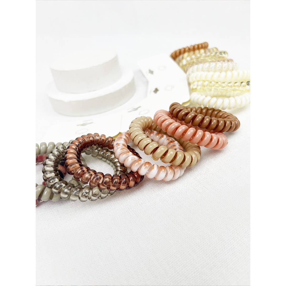 Spiral Hair Ties - Cream and Multi - Love and Repeat