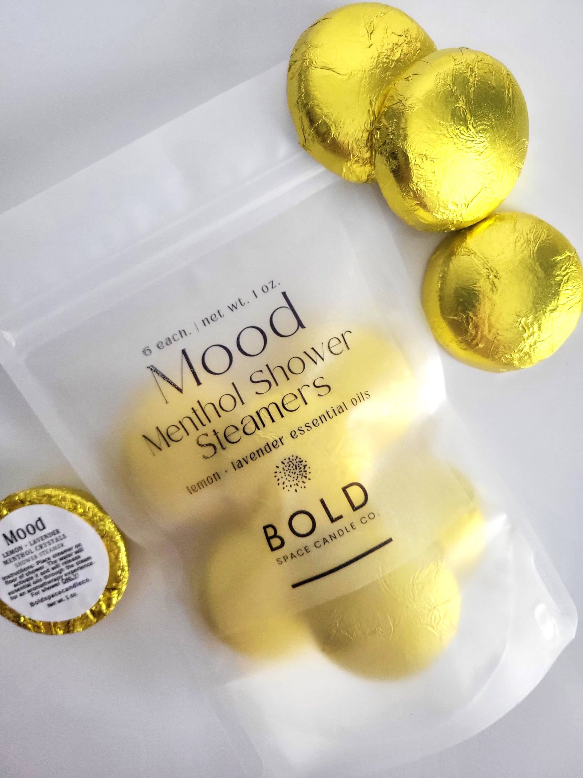 Shower Steamers – Mood - Lemon + Lavender - 6 pack - Bold Space Candle Co.