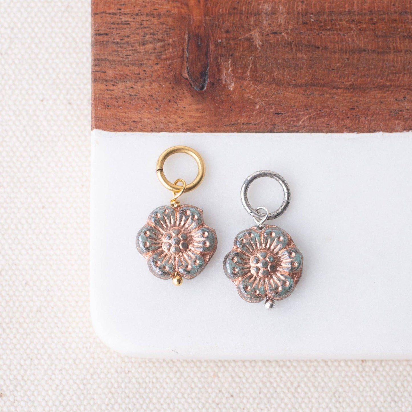 Czech Glass Flower Bead Charm