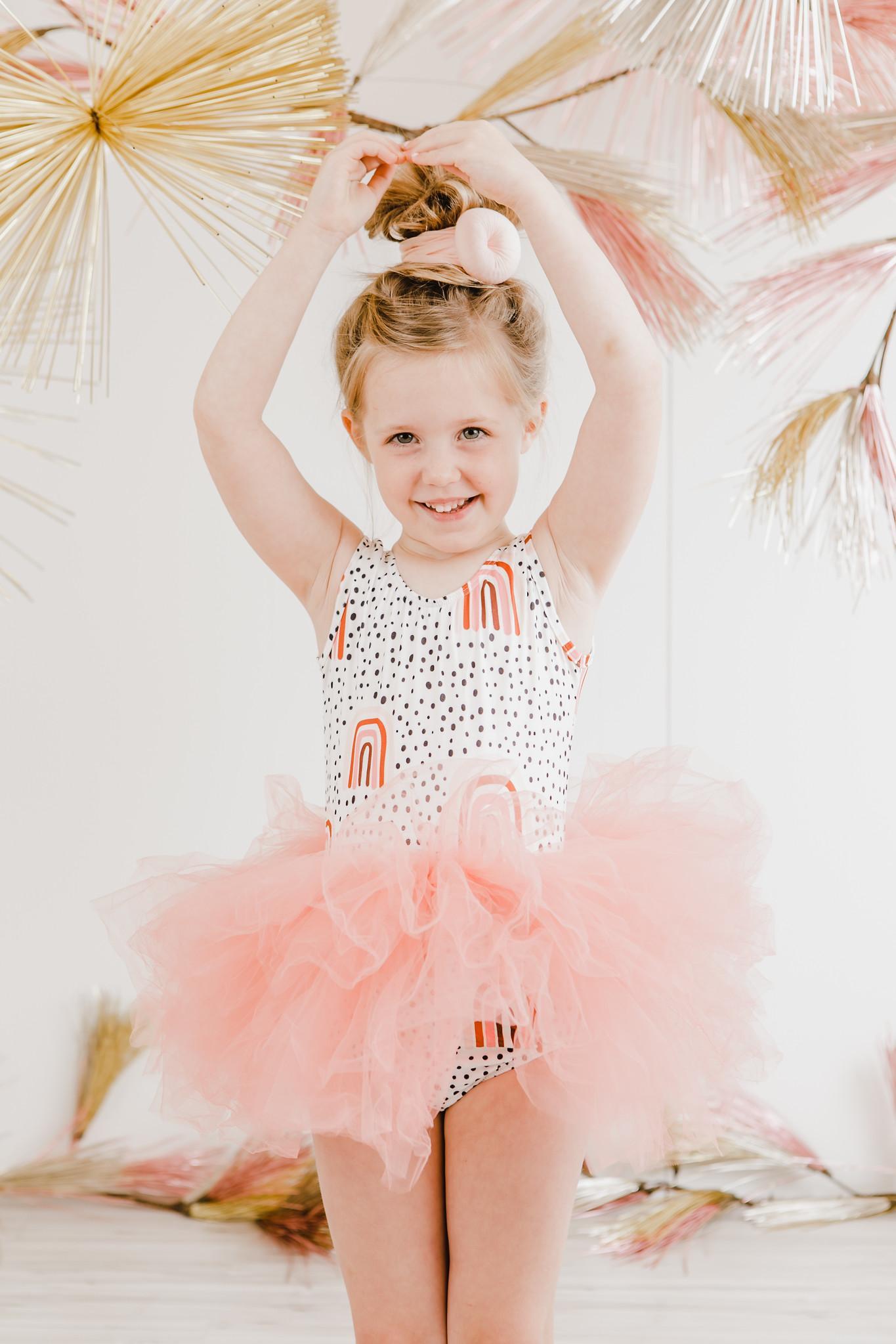 Peach Rainbow Tank Tutu Leotard