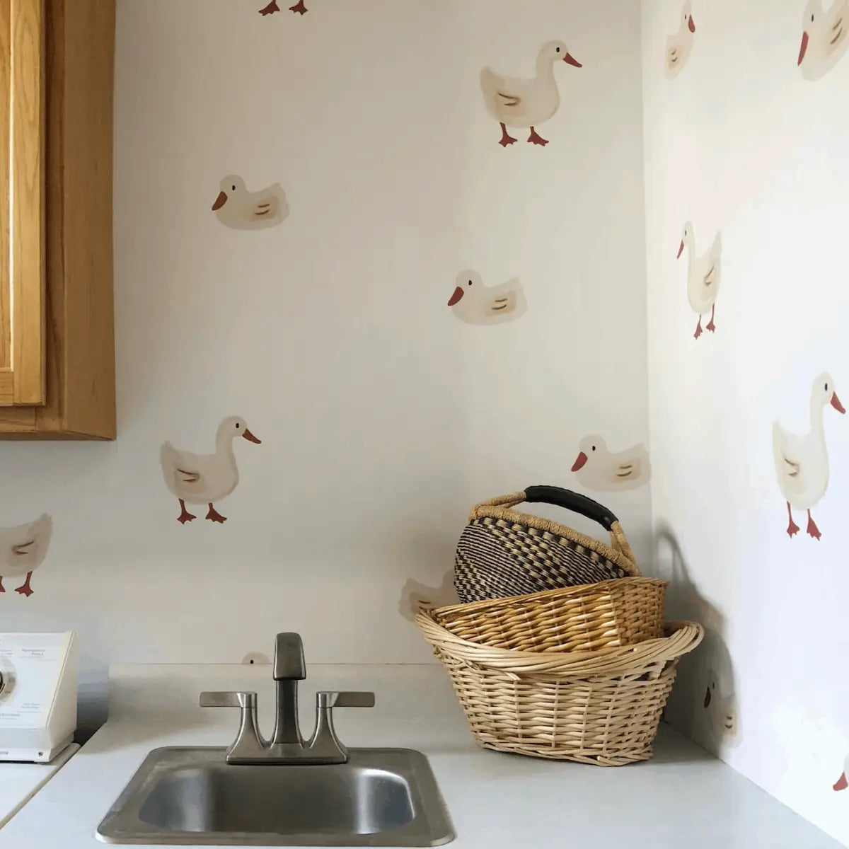 Daffy Wallpaper - Playful Ducks - by Shop Pudge - Loomwell Home Goods