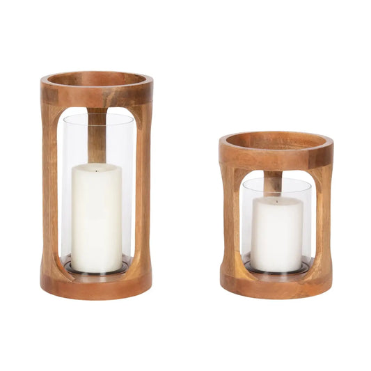 Dahl Candle Holder Set - Modern Wood - kateandlaurel