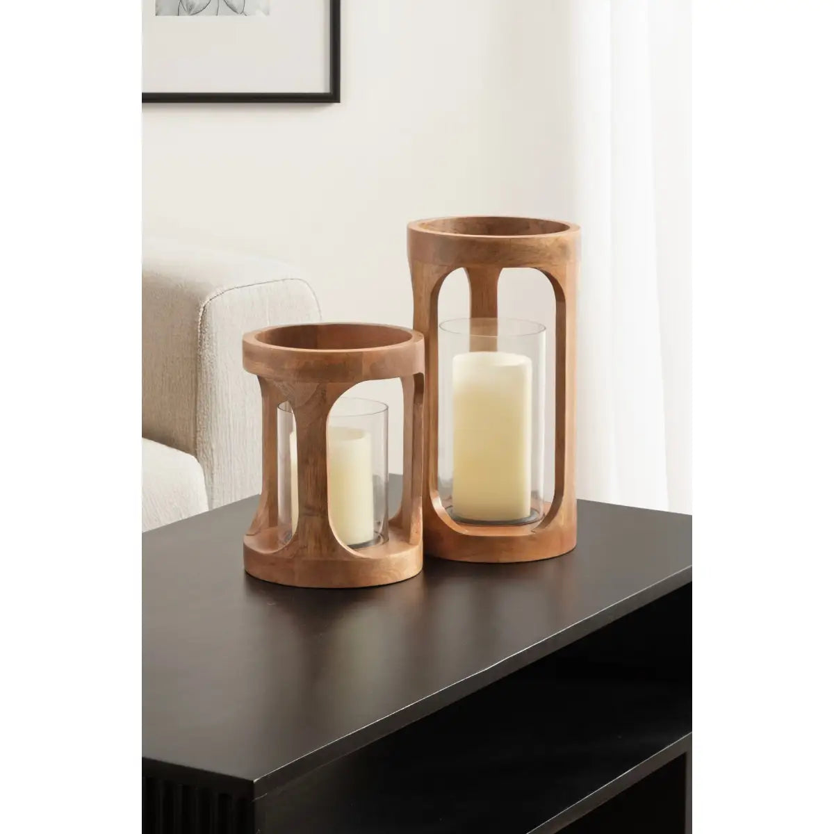 Dahl Candle Holder Set - Modern Wood - kateandlaurel