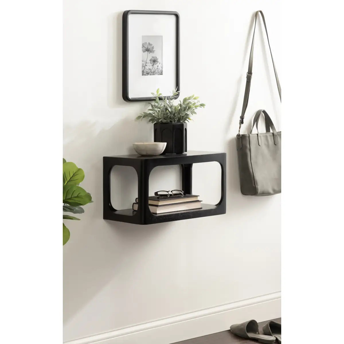 Dahl Floating Wood Side Table - Modern Wall Mount - kateandlaurel