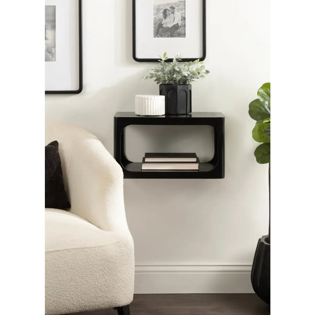 Dahl Floating Wood Side Table - Modern Wall Mount - kateandlaurel