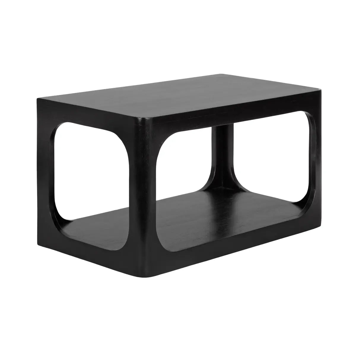 Dahl Floating Wood Side Table - Modern Wall Mount - Black - kateandlaurel