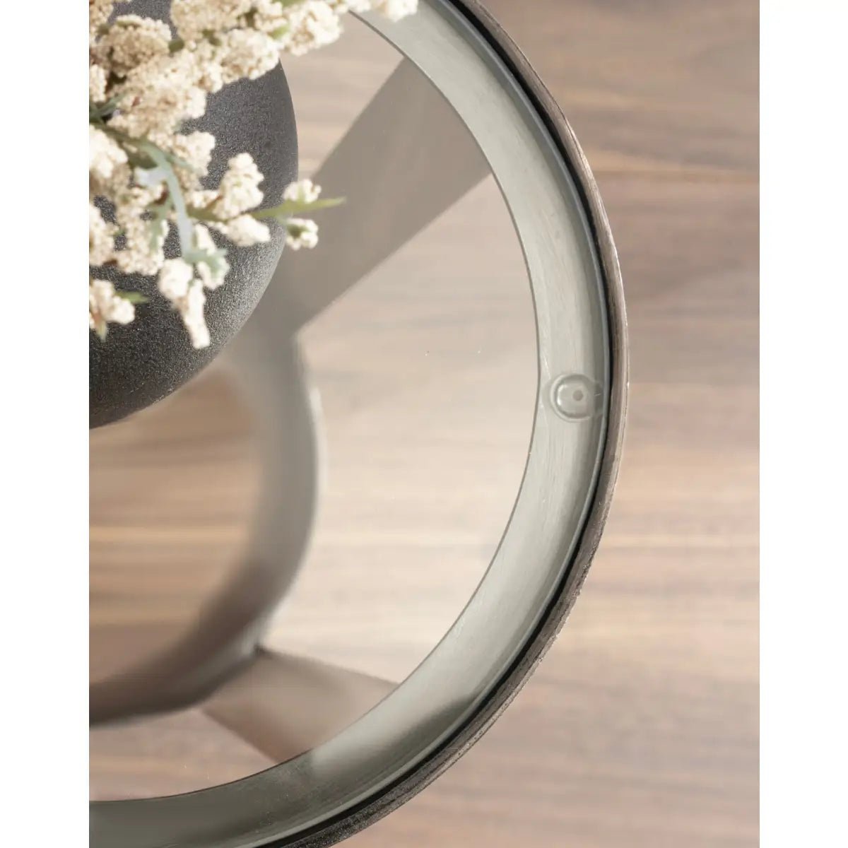 Dahl Modern Accent Table or Plant Stand - Brushed Metal - kateandlaurel